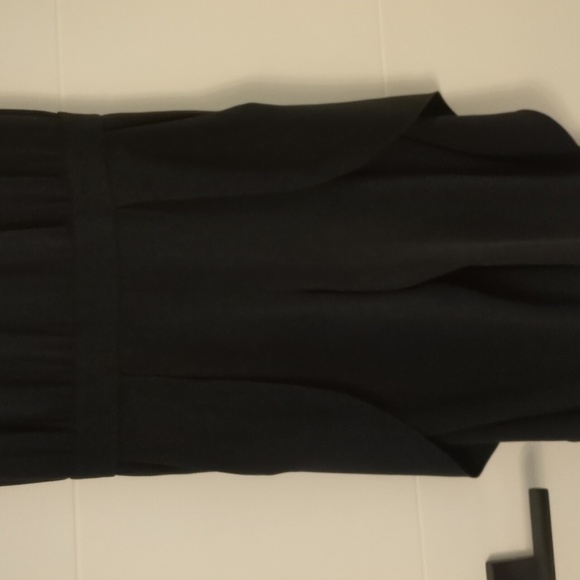 Halston Heritage sleeveless mock neck black ruffled jumpsuit minimalist Sz 0 - Picture 4 of 11